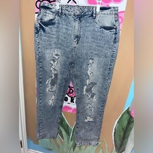 Aeropostale Blue Ripped Mom Jeans